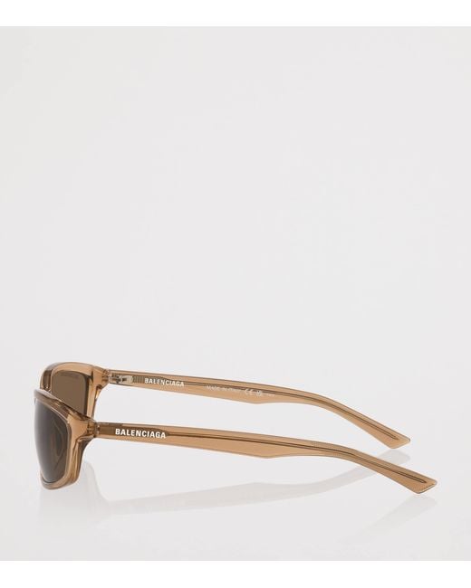 Balenciaga Brown Acetate Bb0401S Rectangular Sunglasses