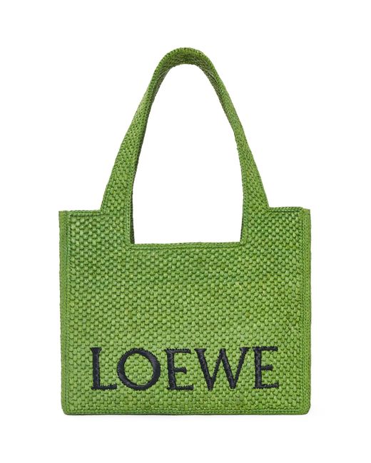 Loewe Green X Paula's Ibiza Medium Font Tote Bag