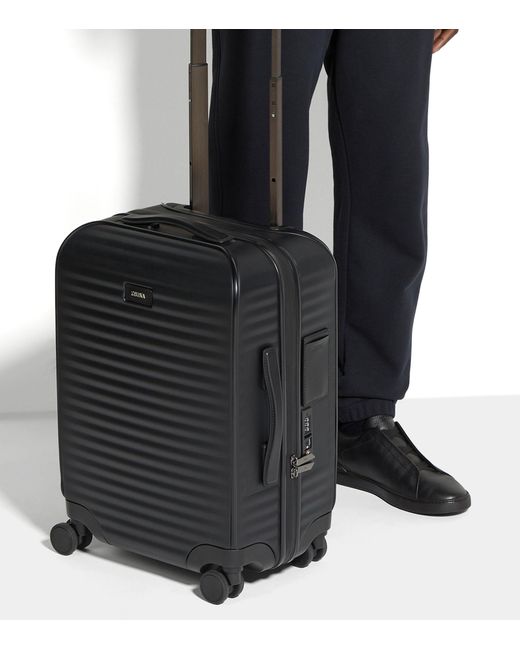 Zegna Black Polycarbonate Trolley Suitcase (55cm) for men