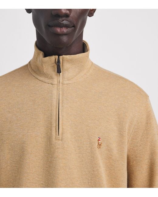 Polo Ralph Lauren Natural Estate-Rib Quarter-Zip Sweater for men