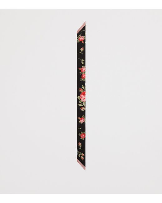 Dolce & Gabbana Multicolor Silk Floral Skinny Scarf
