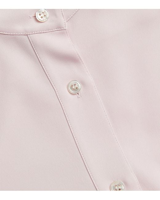 Theory Pink Silk Military Shirt