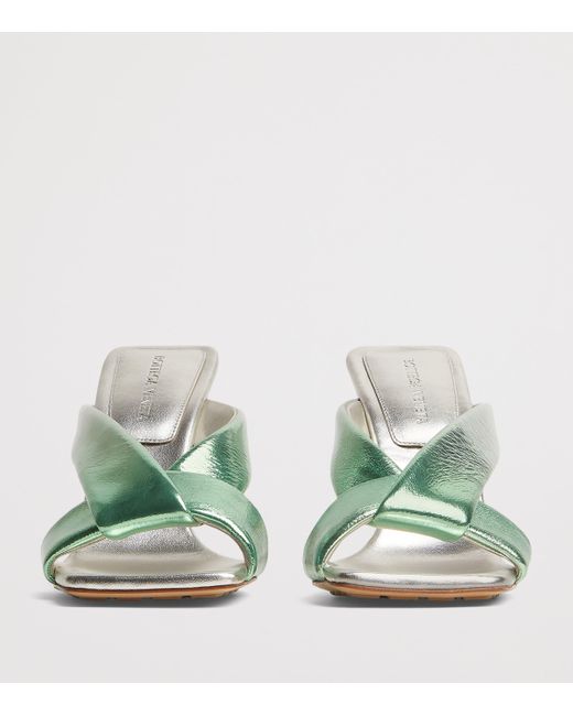 Bottega Veneta Metallic Degradé Leather Riva Mules 90