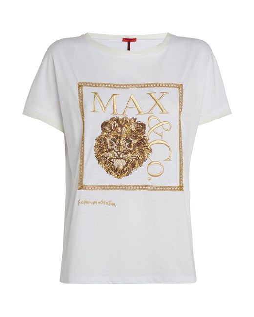 MAX&Co. White X Fatima Mostafa Embroidered T-shirt