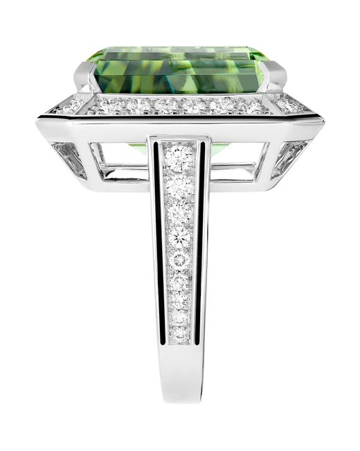 Boucheron Green Diamond And Tourmaline Vendôme Liseré Ring