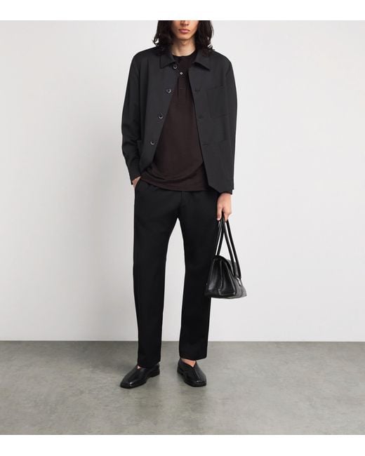 Barena Black Stretch-Wool Gabardine Overshirt for men