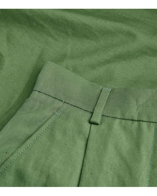 Weekend by Maxmara Green Cotton Tailored Ecuba Shorts
