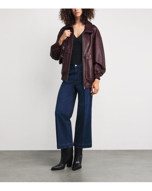 PAIGE Blue Anessa Wide-Leg Jeans