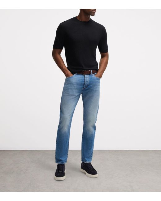 Boss Black Silk Knitted T-Shirt for men