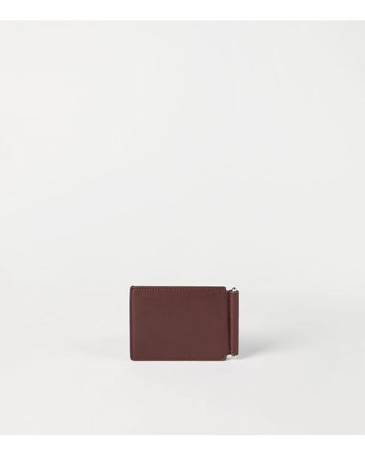 Brunello Cucinelli Purple Leather Money Clip Wallet for men