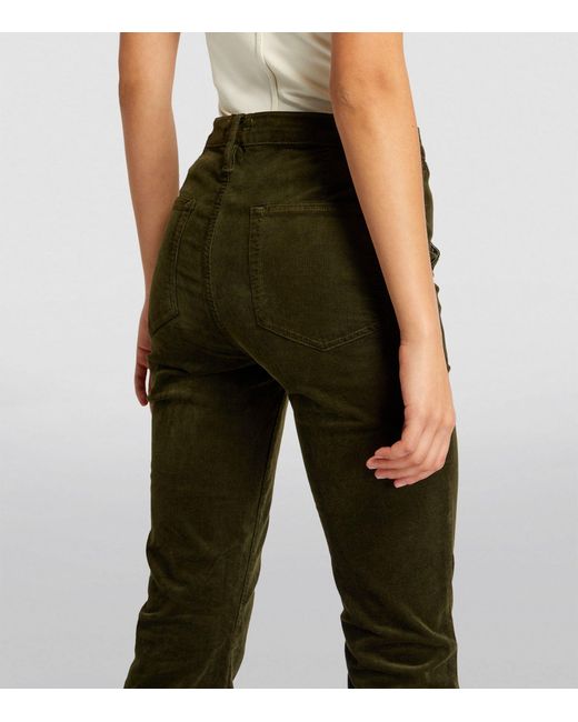 FRAME Corduroy Le Françoise Trousers in Green