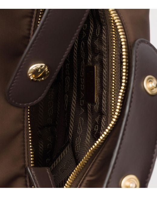 Prada Brown Mini Re-Nylon Chérie Top-Handle Bag