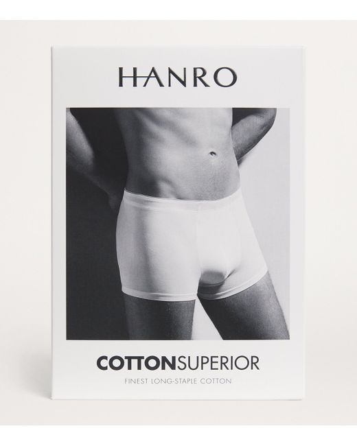 Hanro White Cotton Superior Trunks for men