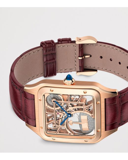 Cartier Pink Santos-Dumont Skeleton Watch