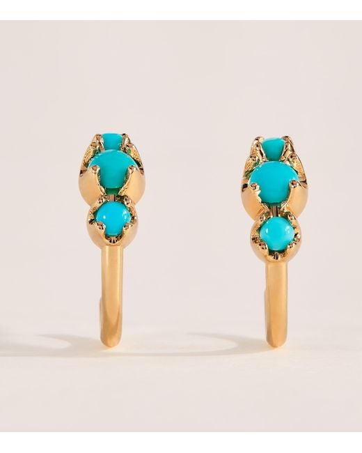 Jennifer Meyer Blue Mini And Hoop Earrings