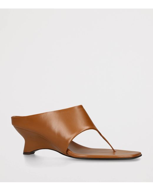 Khaite Brown Leather Marlow Heeled Mules 55