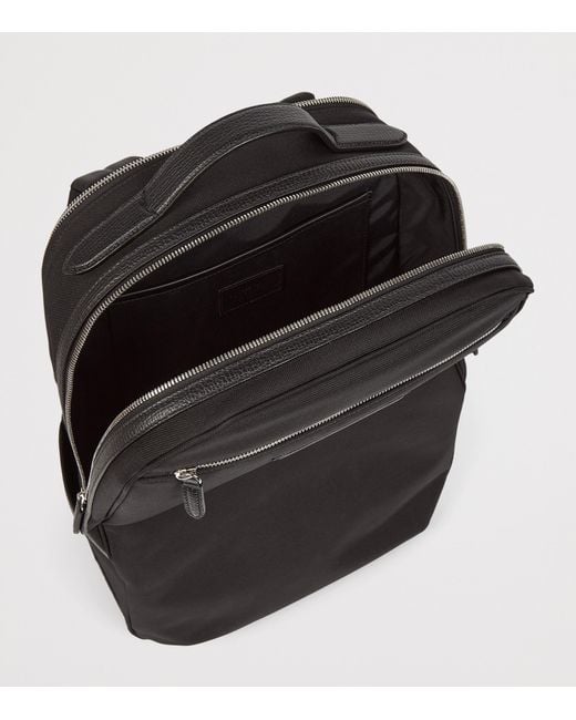 Smythson Black Canvas Norton Backpack for men
