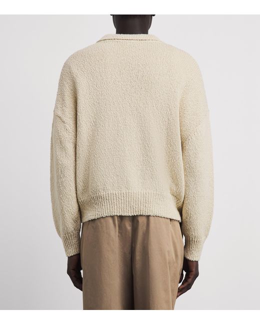 Cole Buxton Natural Cotton Beach Polo Sweater for men