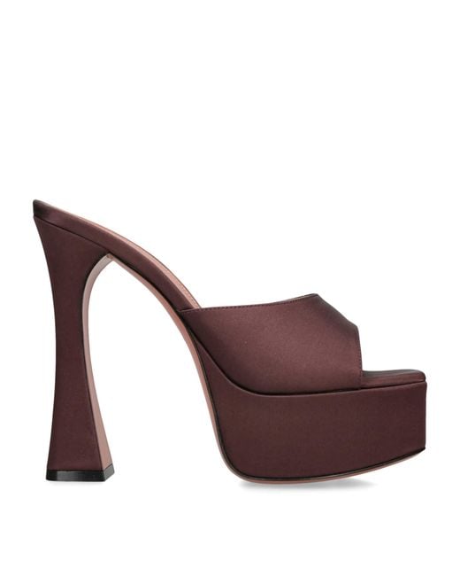 AMINA MUADDI Purple Satin Dalida Mules 140