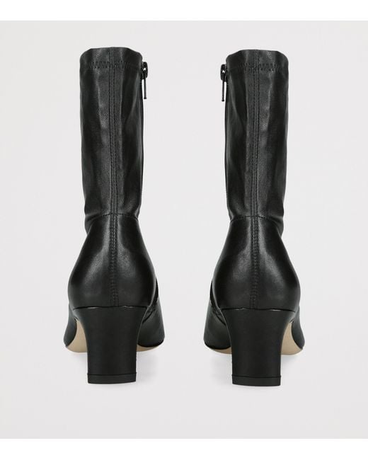 Staud Black Leather Wally Sock Ankle Boots 55