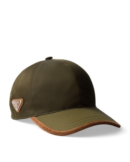 Prada Green Re-Nylon Baseball Cap for men