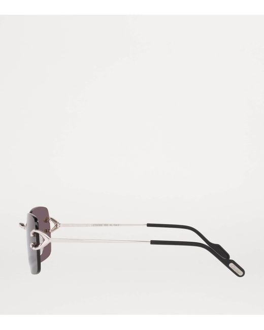 Cartier Gray Rectangular Sunglasses for men