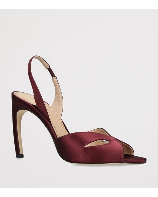 Victoria Beckham Red Satin Harlow Mask Slingback Heels 100