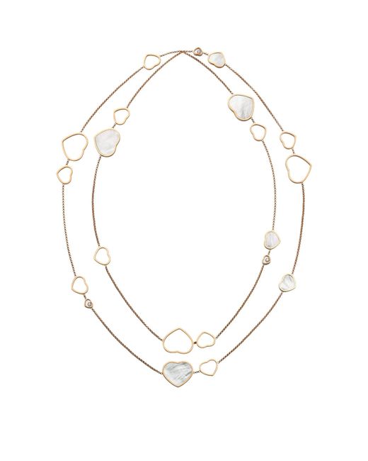 Chopard Metallic And Diamond Happy Hearts Sautoir Necklace
