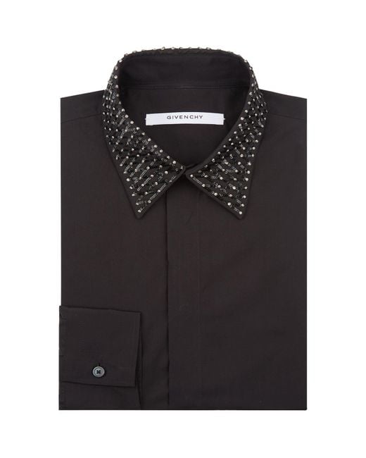 Givenchy Black Sequin Collar Shirt for men