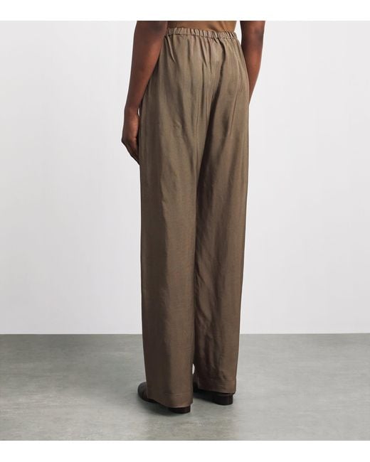 Rohe Brown Check Drawstring Trousers