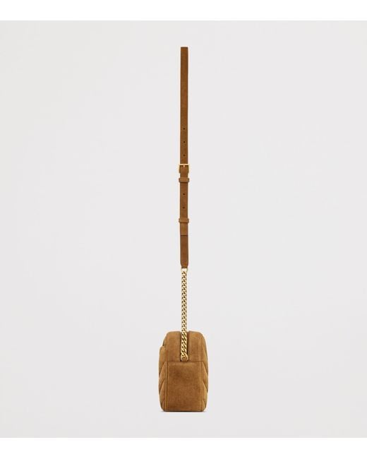 Saint Laurent White Suede Loulou Camera Bag