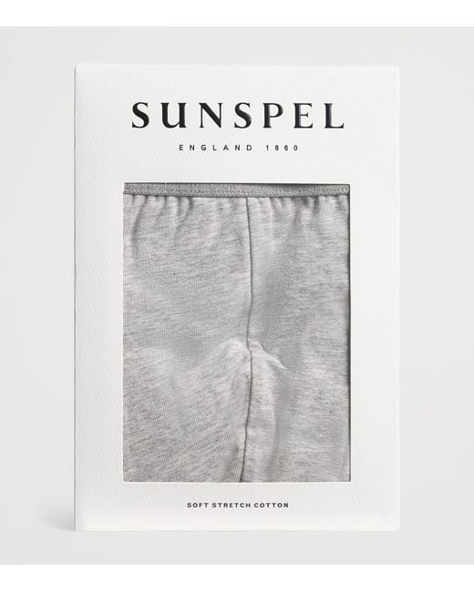 Sunspel Gray Stretch-Cotton Trunks for men