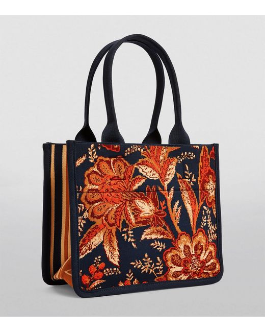 Zimmermann Red Small Jacquard Floral Tote Bag