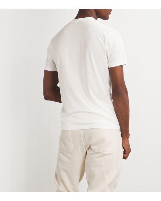 Tom Ford White Lyocell-Cotton T-Shirt for men