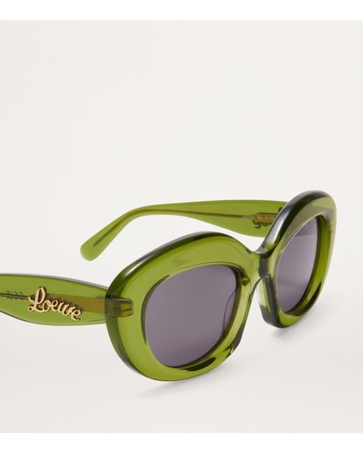 Loewe Green Acetate Dawn Oval Sunglasses