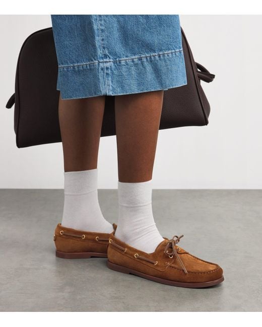 Gianvito Rossi Brown Suede Vandee Boat Shoes