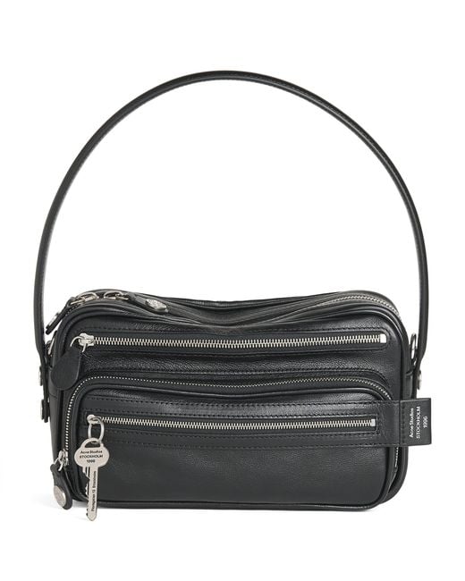 Acne Black Leather Camero Party Shoulder Bag