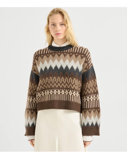 Brunello Cucinelli Brown Cashmere Dazzling Mountain Sweater