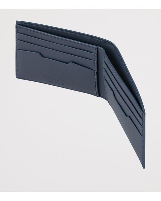 Chopard Blue Mini Leather Racing Bifold Wallet for men