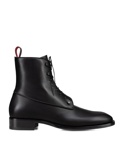 Christian Louboutin Black Chambeliboot Silver-tone Hardware Leather Ankle Boots for men