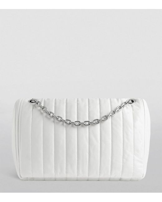Balenciaga White Quilted Leather Monaco Shoulder Bag