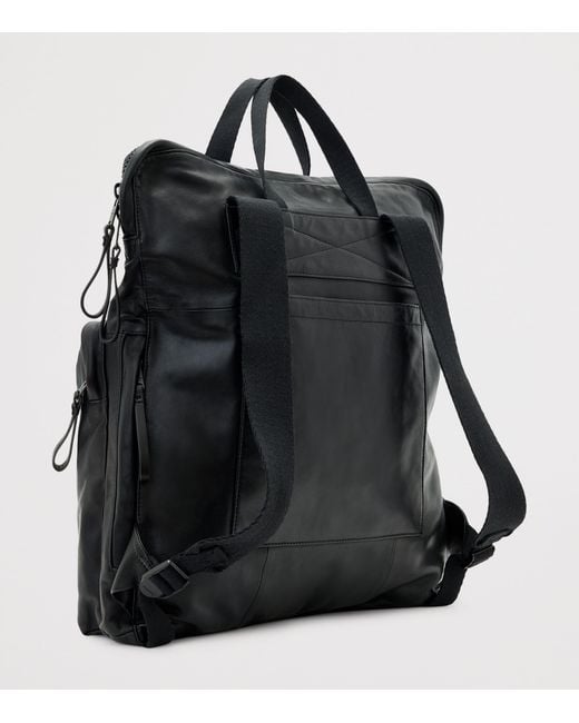 AllSaints Black Sheepskin Haven Force Backpack for men