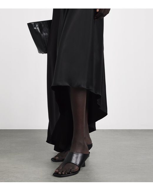 Camilla & Marc Black Silk Asymmetric Odessa Maxi Dress
