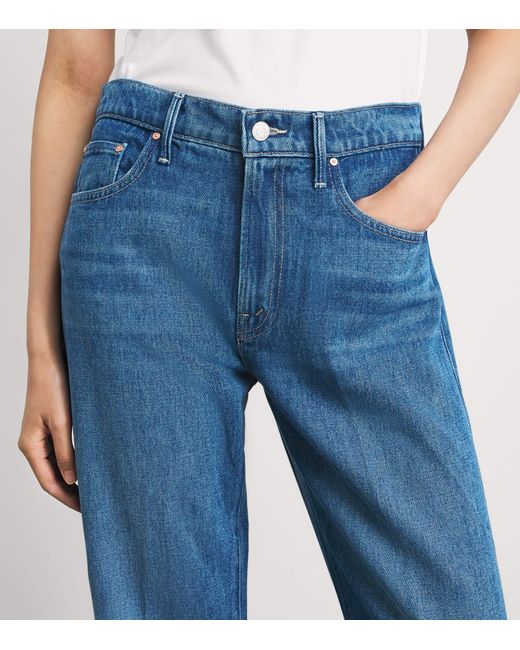 Mother Blue The Lasso Sneak Barrel Jeans