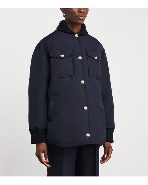 Sandro Blue Quilted Padded Jacket