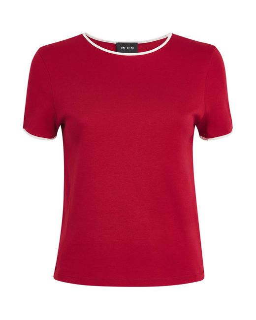 ME+EM Red Organic Cotton Slim T-Shirt