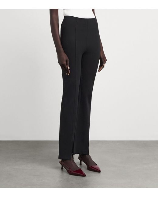 Maje Black Flared Slit Trousers