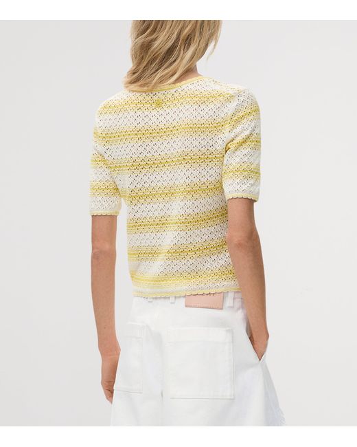 Loewe Yellow X Paula's Ibiza Stripe Short-Sleeve Sweater