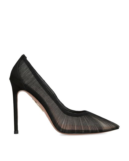 Aquazzura Black Tulle Voile Pumps 105