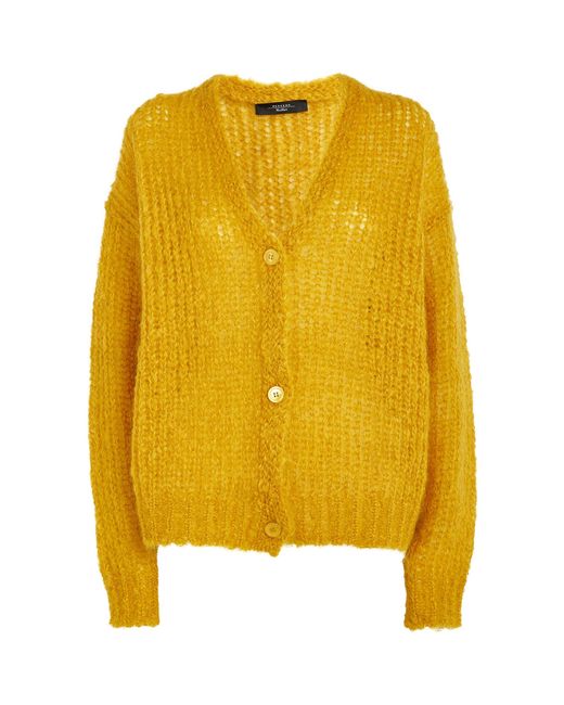 Weekend by Maxmara Yellow Wool-blend Gerarda Cardigan